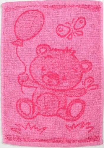 Dětský ručník BEBÉ medvídek růžový