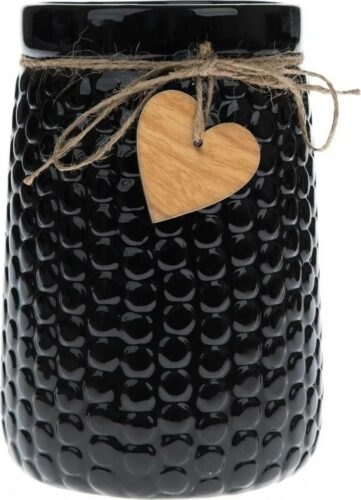 Keramická váza Wood heart černá